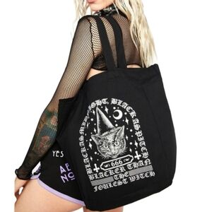 Too Fast Witchy Cat Tote Bag